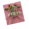 Knuffeldoekje koe roze met bijtring 32 cm 